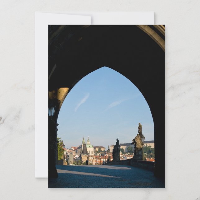 View of the Charles bridge in Prague Invitation (Front)