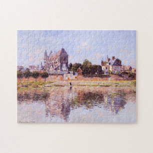 View of the Church at Vernon Monet Fine Art Jigsaw Puzzle