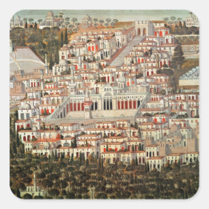 View of the city of Damascus Square Sticker