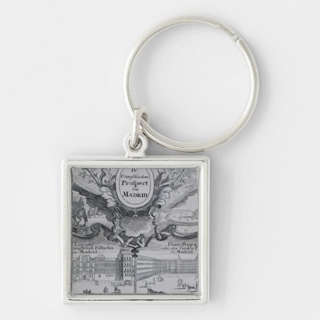 View of the city of Madrid Key Ring (Front)