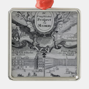 View of the city of Madrid Metal Tree Decoration