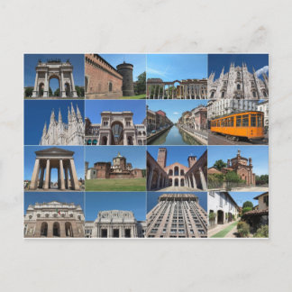View of the city of Milan Milano in Italy Postcard