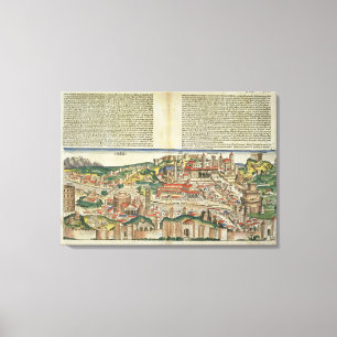 View of the City of Rome, from the Nuremberg Chron Canvas Print