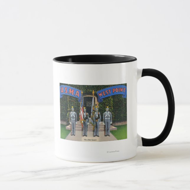 View of the Colour Guard Standing Alert Mug (Right)
