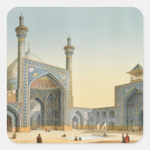 View of the Courtyard of the Mesdjid-i-Shah, Isfah Square Sticker