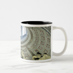 View of the cupola with angel musicians Two-Tone coffee mug