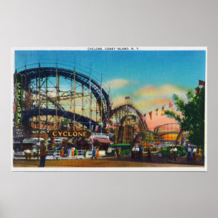 View of the Cyclone Rollercoaster # 1 Poster