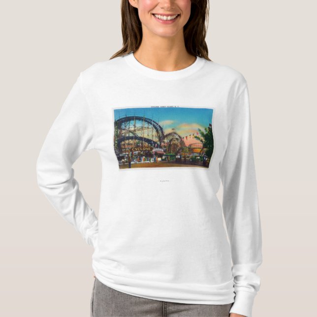 View of the Cyclone Rollercoaster # 1 T-Shirt (Front)