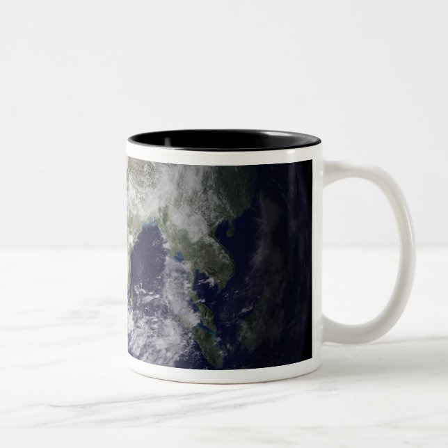 View of the Earth from space Two-Tone Coffee Mug (Right)