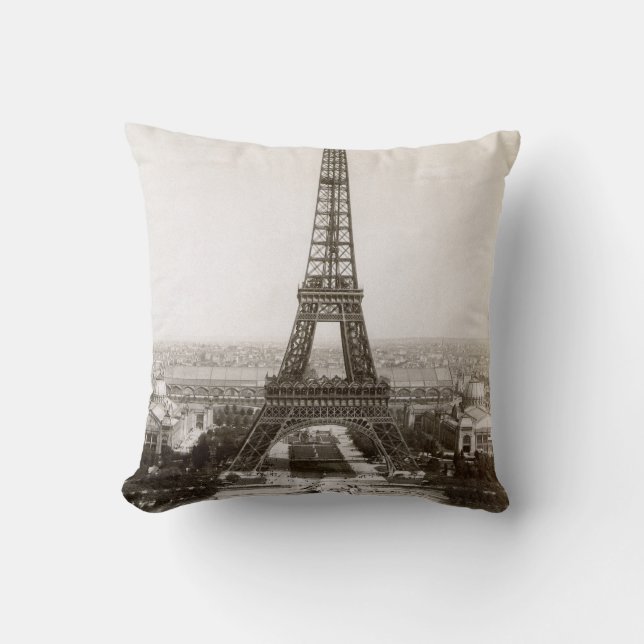 View Of The Eiffel Tower, 1900 Cushion (Front)