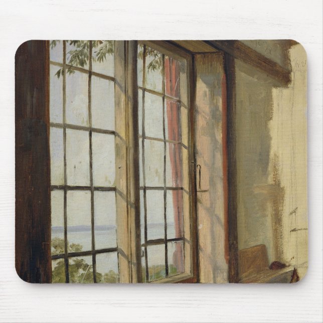 View of the Elbe through a Window, 1838 Mouse Mat (Front)