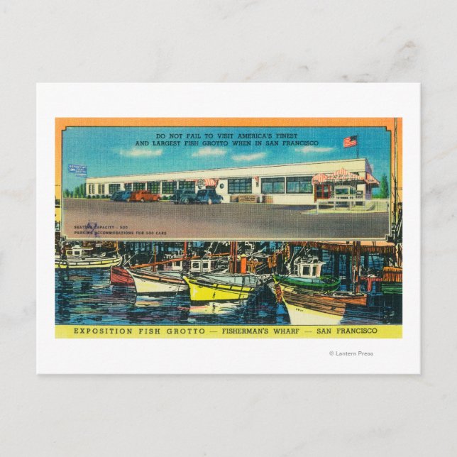View of the Exposition Fish Grotto Postcard (Front)
