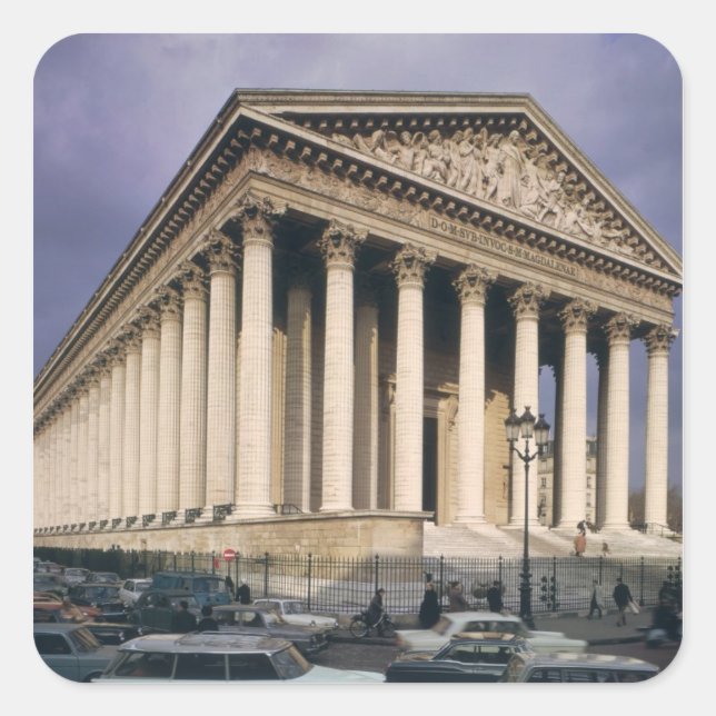 View of the facade of La Madeleine Square Sticker (Front)