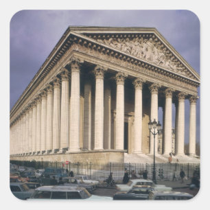 View of the facade of La Madeleine Square Sticker