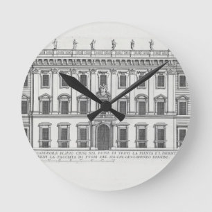 View of the facade of Palazzo Chigi, Rome, designe Round Clock