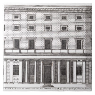 View of the facade of Palazzo Massimi alla Valle, Tile