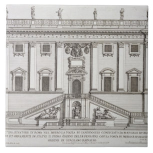 View of the facade of Palazzo Senatorio in Piazza Tile