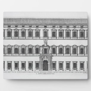 View of the facade of the Lateran Palace, Rome, co Plaque