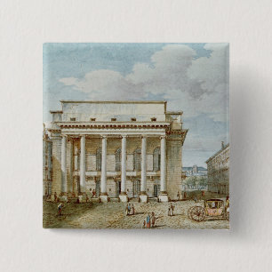 View of the Facade of the Theatre Italien 15 Cm Square Badge