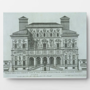 View of the facade of Villa Borghese, Rome (engrav Plaque