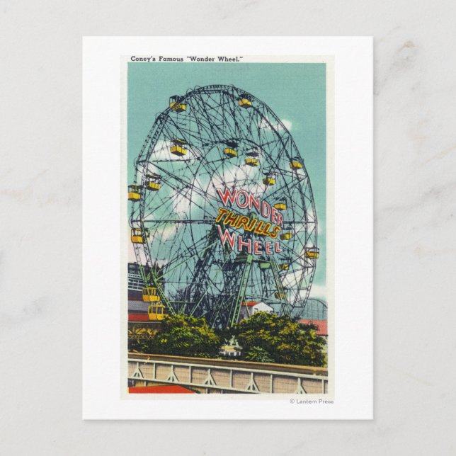 View of the Famous Wonder Ferris Wheel Postcard (Front)