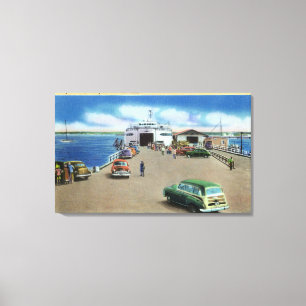 View of the Ferry at the Pier Canvas Print