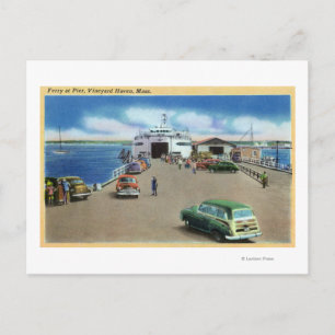 View of the Ferry at the Pier Postcard