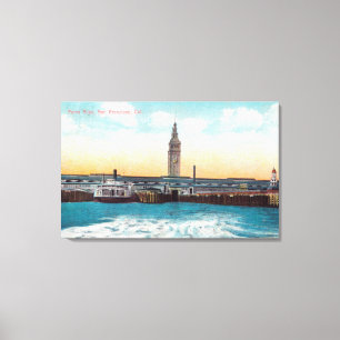 View of the Ferry Slips and Tower Canvas Print