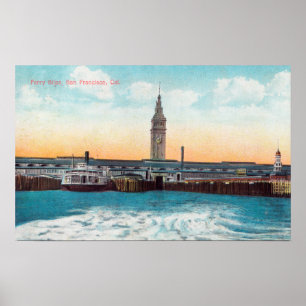 View of the Ferry Slips and Tower Poster