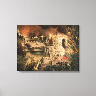 View of the Fires in Paris during the Commune Canvas Print