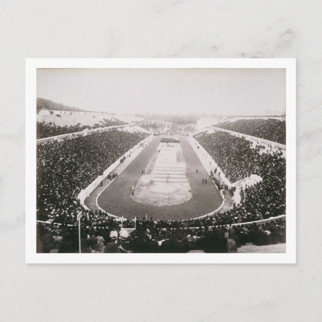 View of the first official Olympic Games in Athens Postcard (Front)