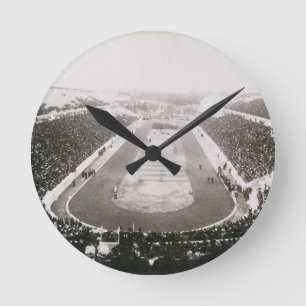 View of the first official Olympic Games in Athens Round Clock