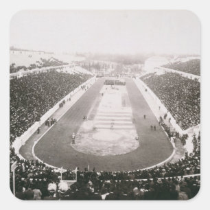 View of the first official Olympic Games in Athens Square Sticker