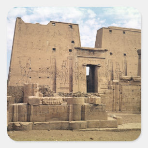 View of the first pylon of the Temple of Horus Square Sticker