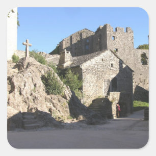 View of the fortified church built by the Knights Square Sticker