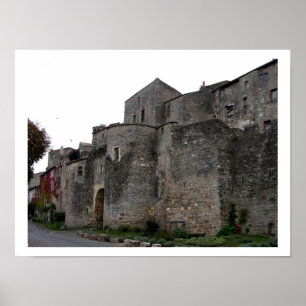 View of the fortified village (photo) poster