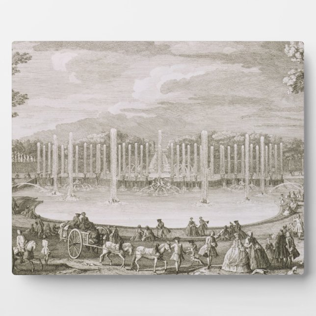 View of the Fountain of Neptune, Versailles (engra Plaque (Front)