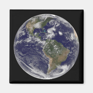 View of the full Earth and four storm systems Magnet