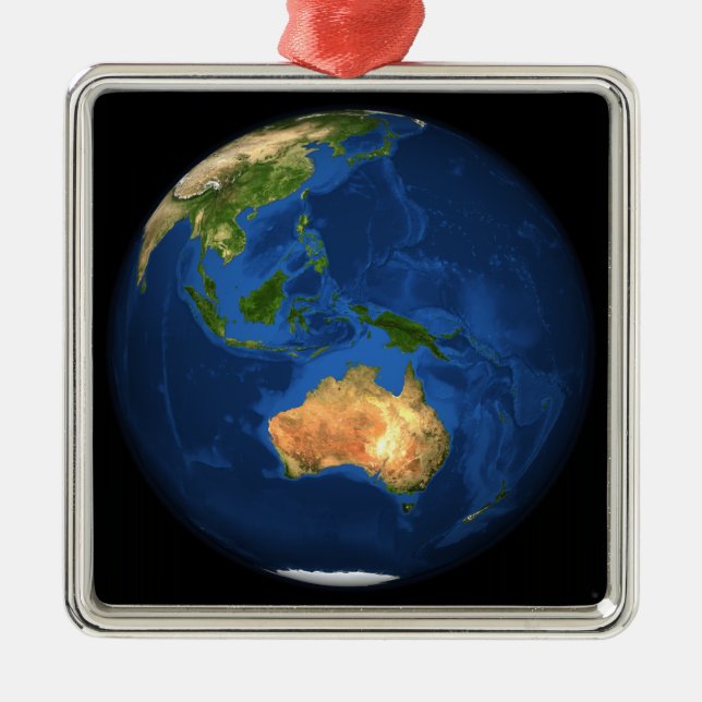 View of the full Earth showing Indonesia, Ocean Metal Tree Decoration (Front)