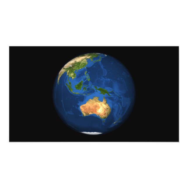 View of the full Earth showing Indonesia, Ocean Photo Print (Front)