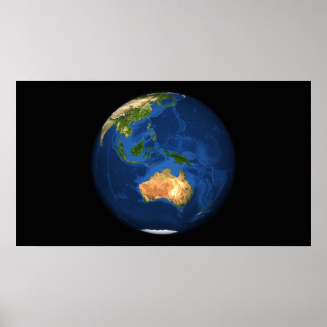 View of the full Earth showing Indonesia, Ocean Poster (Front)