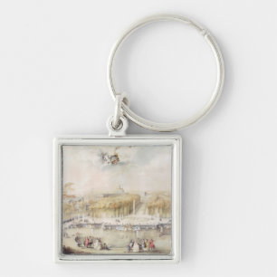 View of the Gardens and the Chateau of Versailles Key Ring