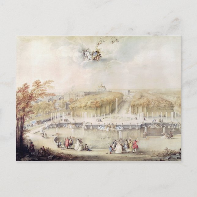 View of the Gardens and the Chateau of Versailles Postcard (Front)