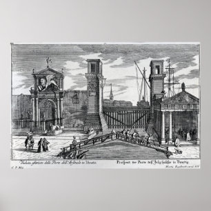 View of the gates at the entrance to Arsenal Poster