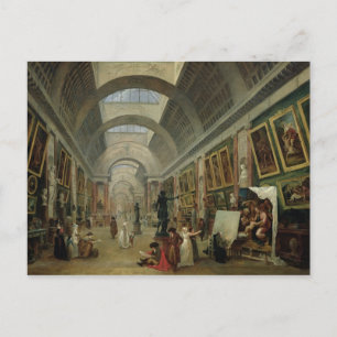 View of the Grand Gallery of the Louvre, 1796 Postcard