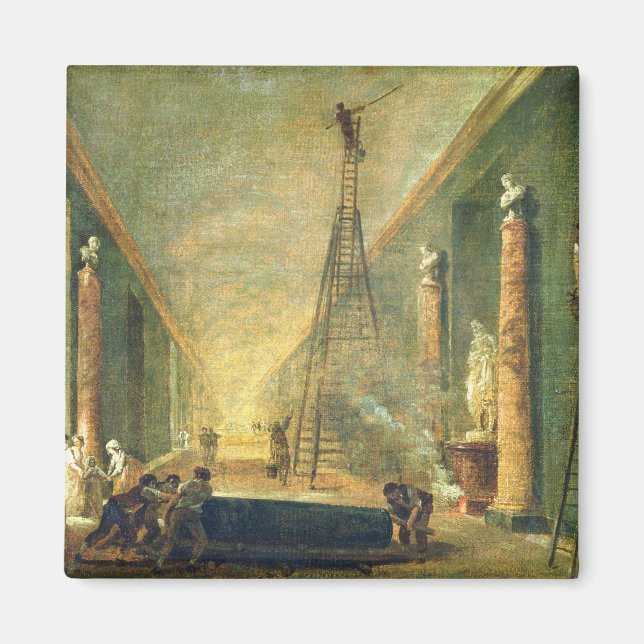 View of the Grand Gallery of the Louvre Magnet (Front)