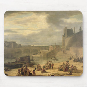View of the Grand Gallery of the Louvre Mouse Mat