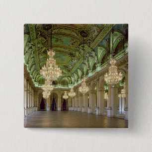 View of the Grande Salle des Fetes, after 1871 15 Cm Square Badge