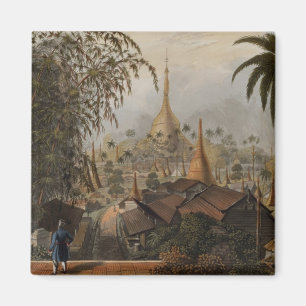 View of the Great Dagon Pagoda and Adjacent Scener Magnet