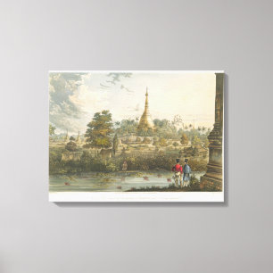 View of the Great Dagon Pagoda at Rangoon from the Canvas Print
